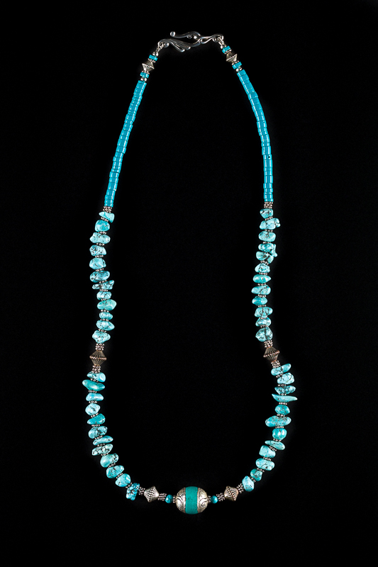 Handmade blue stone necklace
