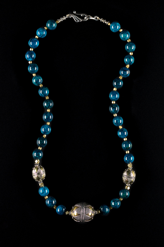Blue and Silver beaded necklace