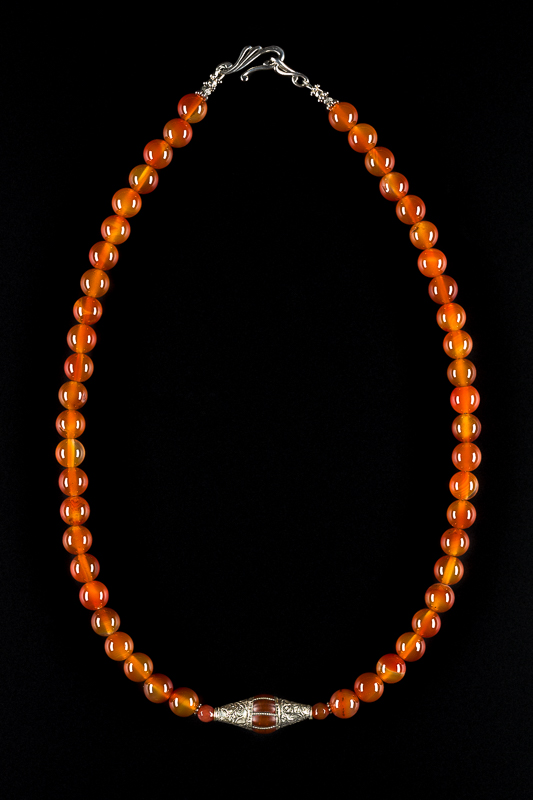 Dark Orange beaded necklace